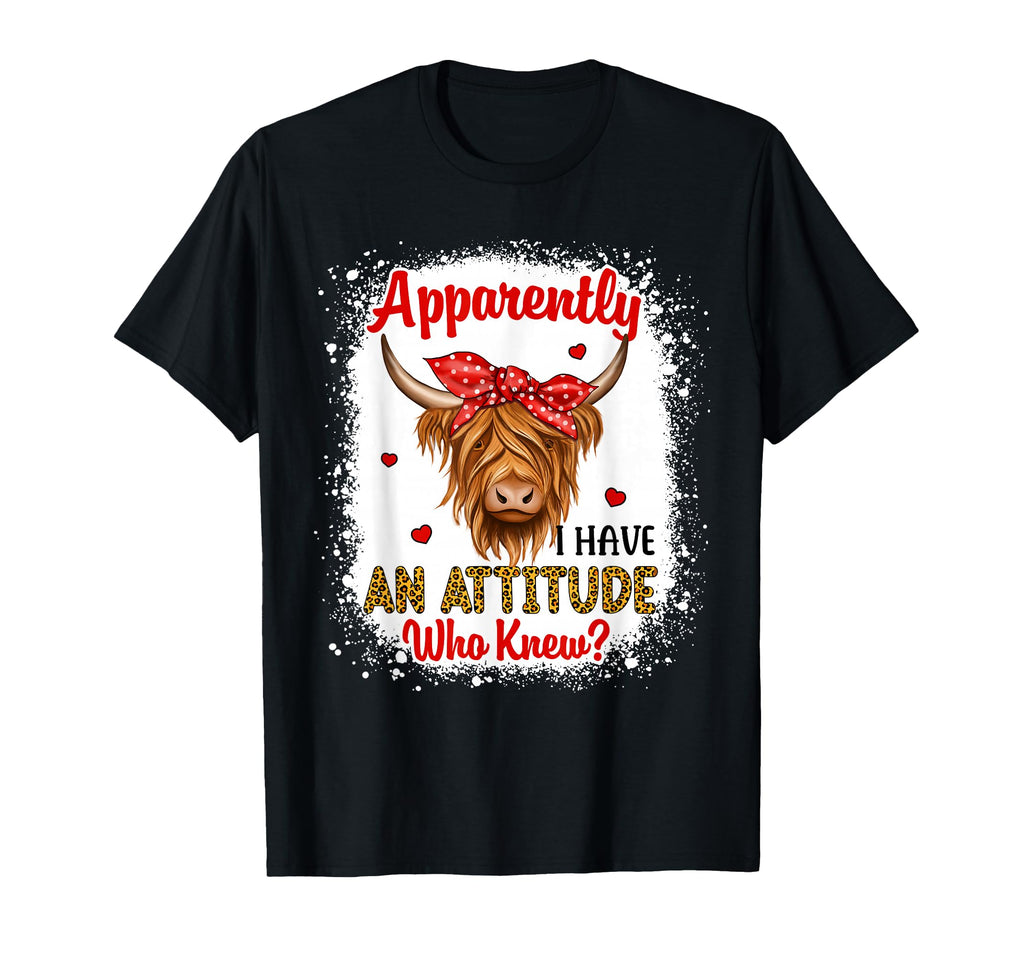 Bleached Highland Cow Apparently I T-Shirt - Aesthetic Graphic Men Women - T-Shirt, Sweatshirt, Hoodie