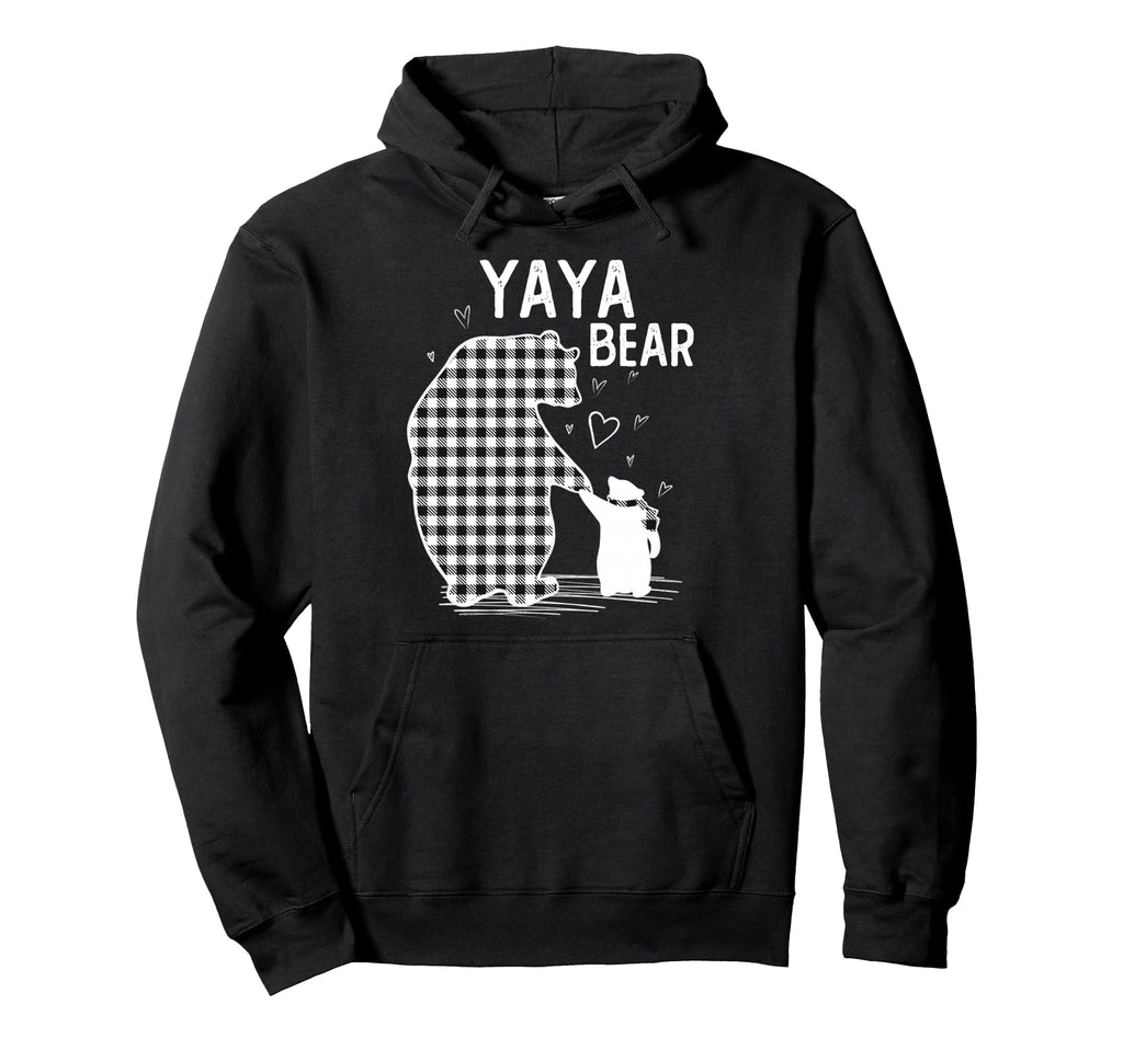 Yaya Bear Pajama Grey Buffalo Plaid Hoodie - Fun Novelty Design Unisex - T-Shirt, Sweatshirt, Hoodie