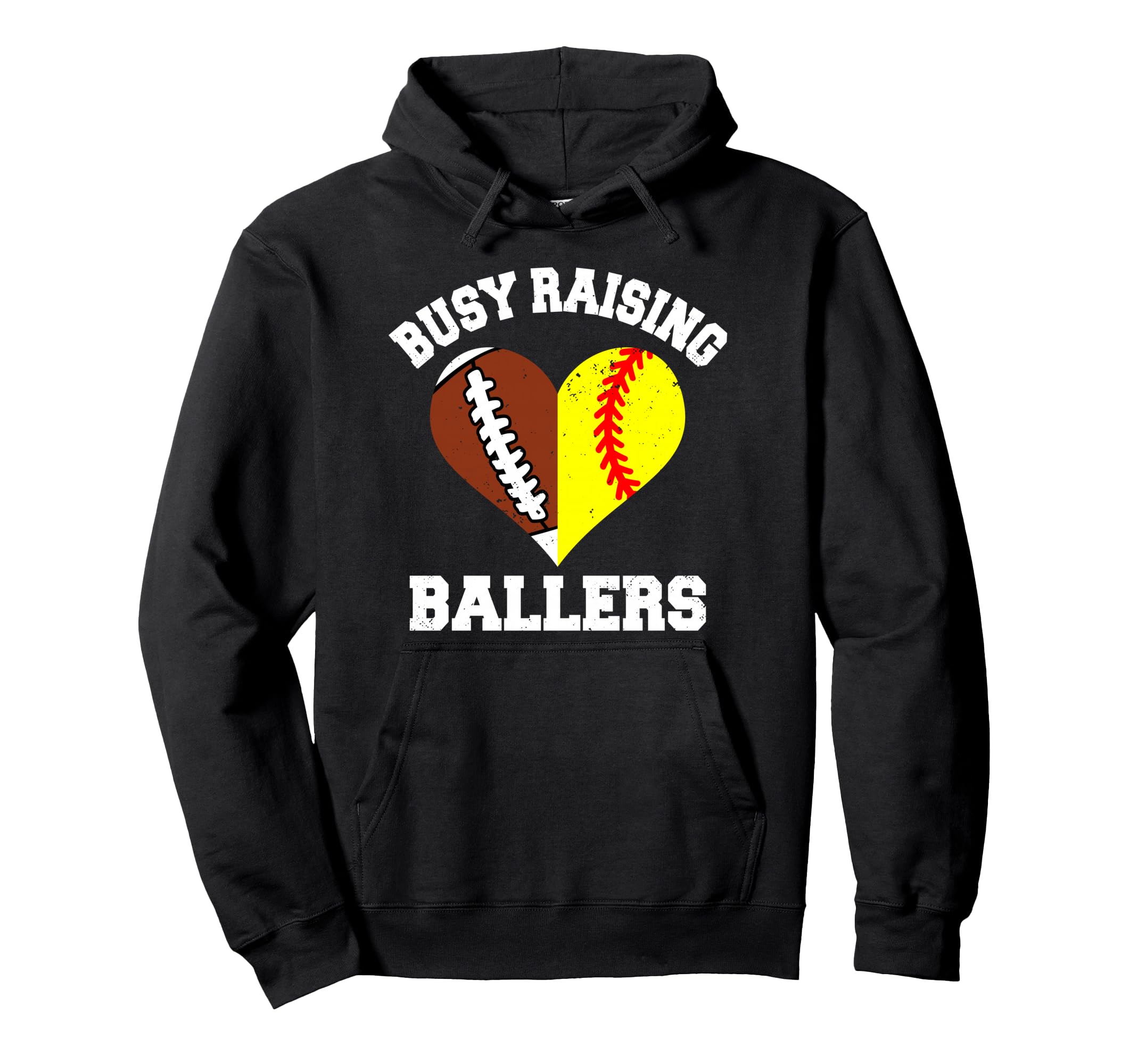 Busy Raising Ballers Football Softball Hoodie - Custom Art Print Unisex - T-Shirt, Sweatshirt, Hoodie
