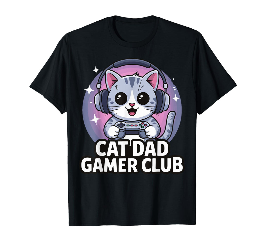 Gamer Gaming Cat Father Video Game Dad Sweatshirt - Custom Art Print Unisex - T-Shirt, Sweatshirt, Hoodie