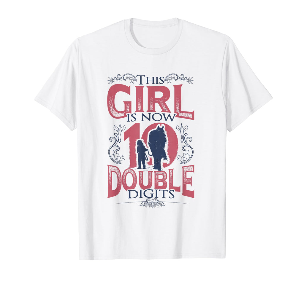 Horse Birthday 10Th Birthday T-Shirt - Minimalist Print Men Women - T-Shirt, Sweatshirt, Hoodie