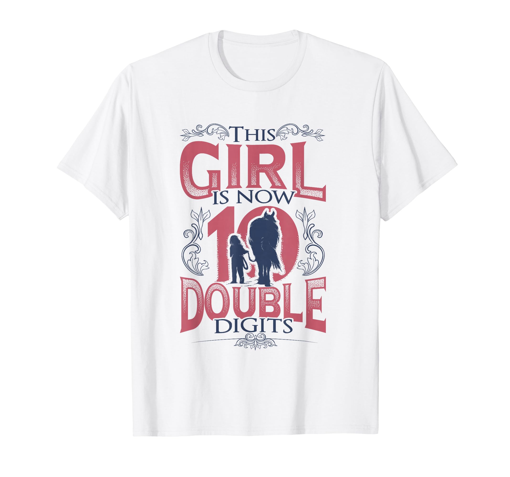 Horse Birthday 10Th Birthday T-Shirt - Minimalist Print Men Women - T-Shirt, Sweatshirt, Hoodie