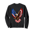 American Flag Patriotic Bald Eagle Sweatshirt - Minimalist Print Men Women - T-Shirt, Sweatshirt, Hoodie