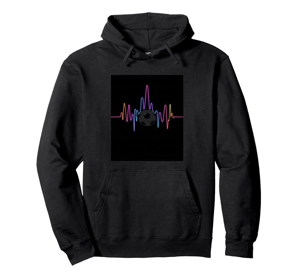 Minimalist Soccer Heartbeat Hoodie - Minimalist Print Men Women - T-Shirt, Sweatshirt, Hoodie