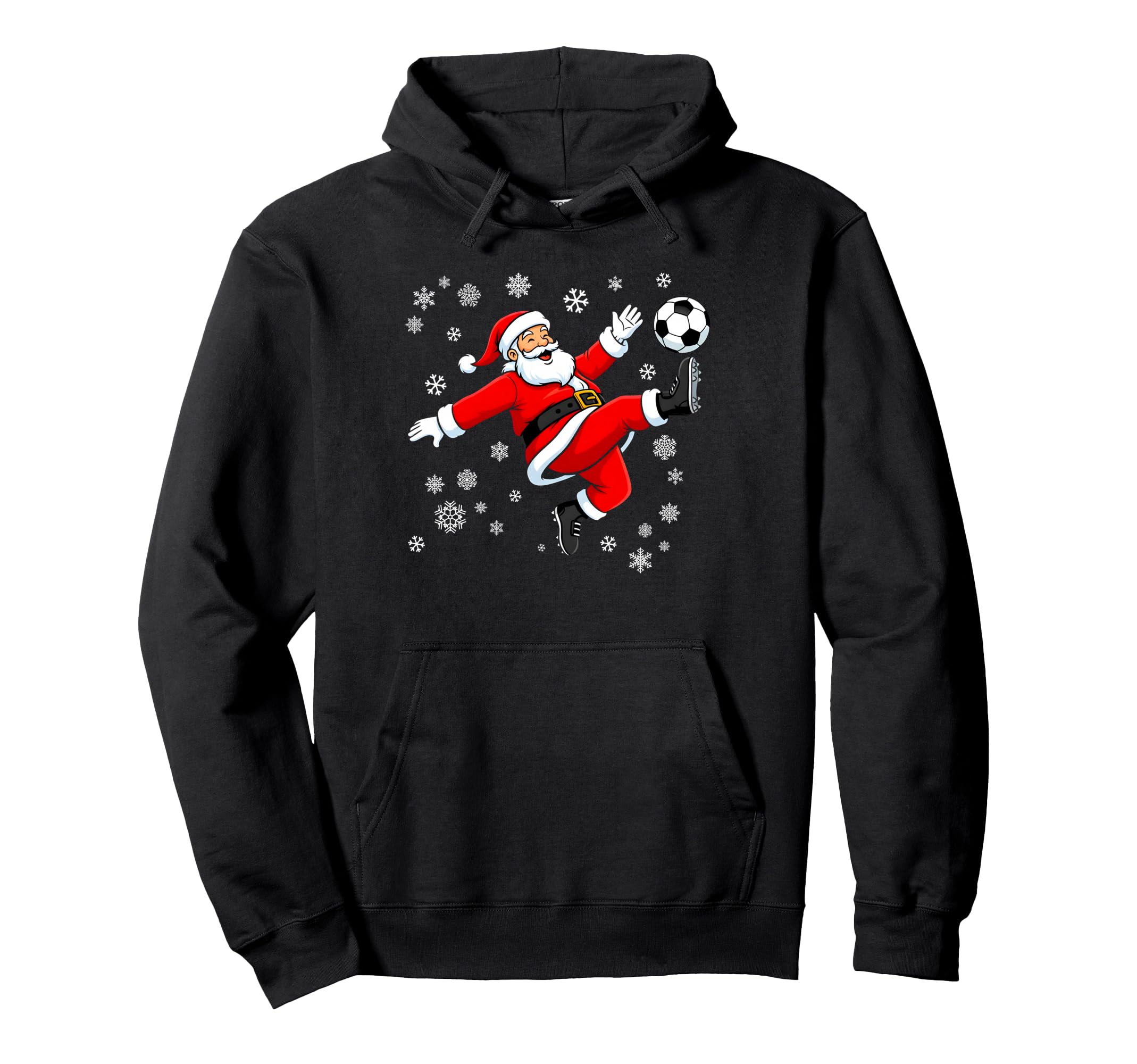 Santa Soccer Bicycle Kick Funny Sports Hoodie - Fun Novelty Design Unisex - T-Shirt, Sweatshirt, Hoodie