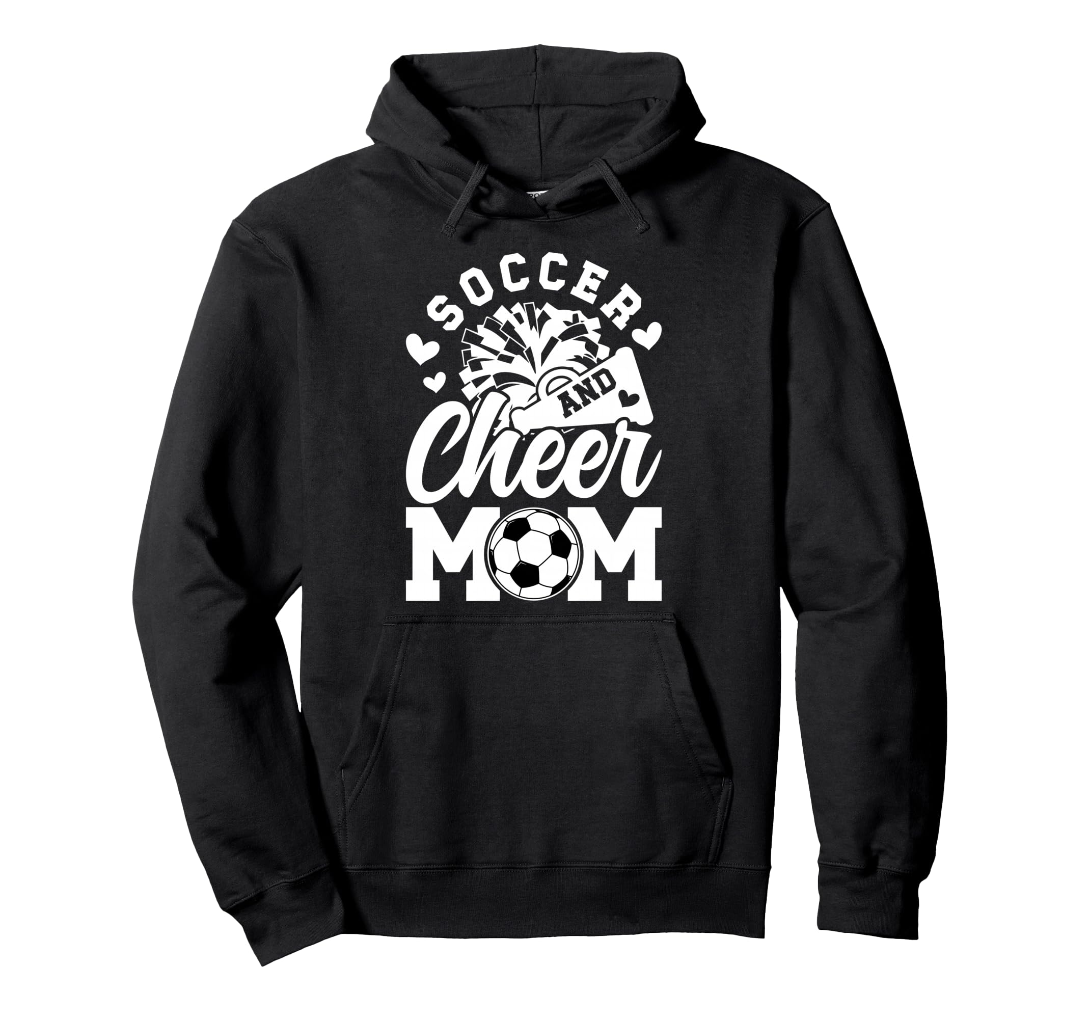 Soccer And Cheer Mom Cheerleading And Hoodie - Aesthetic Graphic Men Women - T-Shirt, Sweatshirt, Hoodie