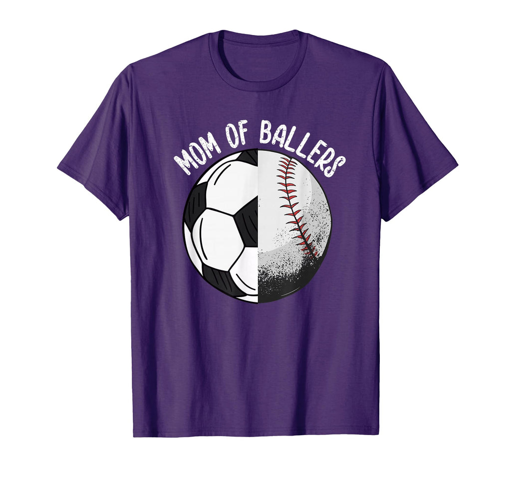 Mom Ballers Soccer Baseball Mama T-Shirt - Graphic Print Men Women - T-Shirt, Sweatshirt, Hoodie