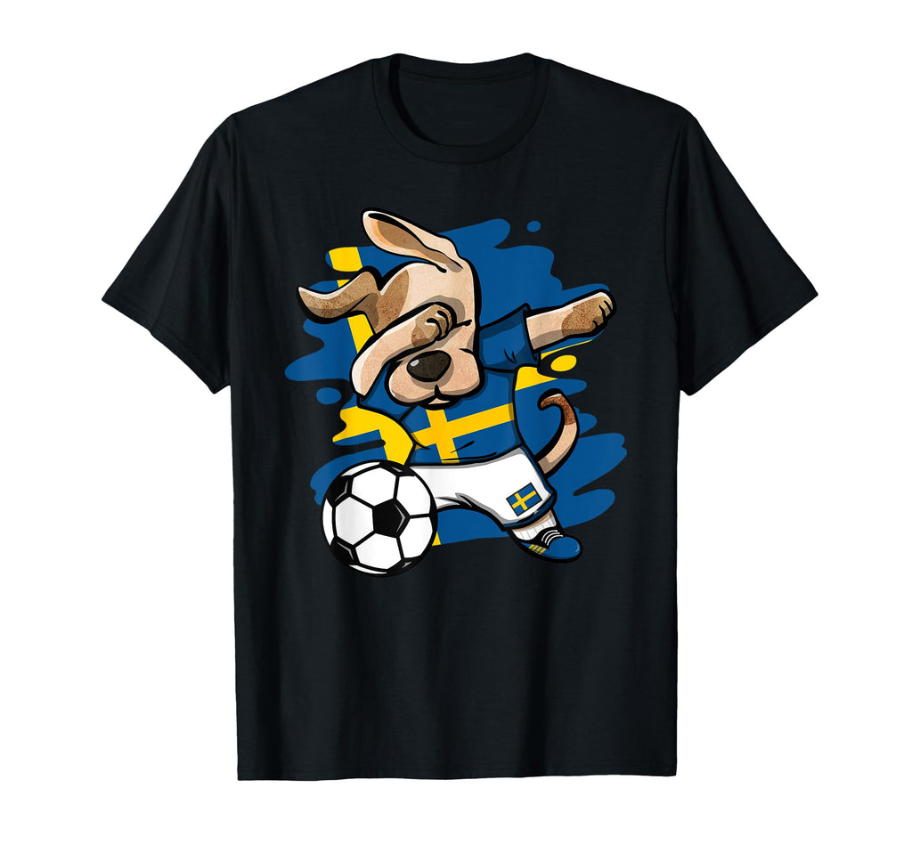 Dabbing Dog Sweden Soccer Fans Jersey T-Shirt - Custom Art Print Men Women - T-Shirt, Sweatshirt, Hoodie