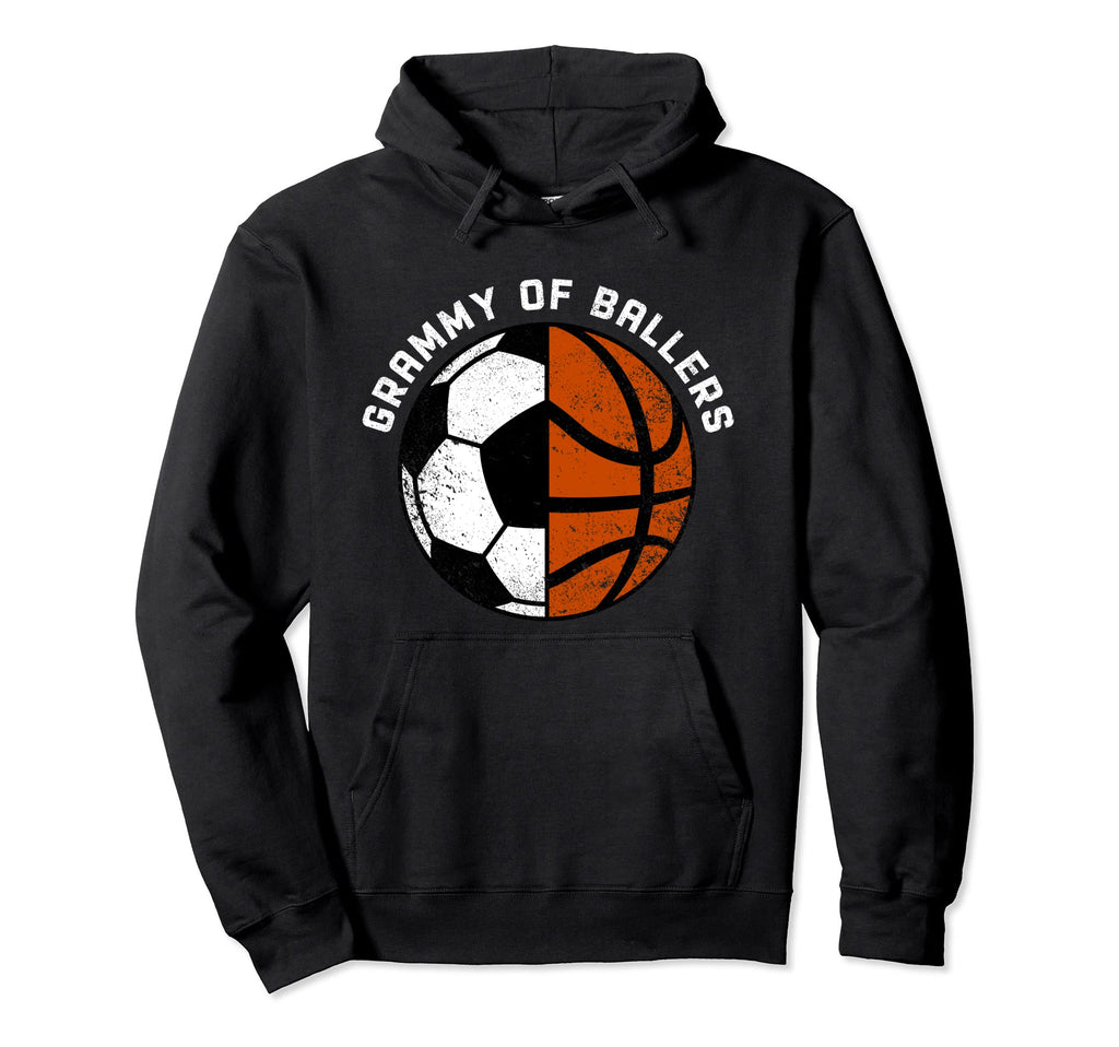 Grammy Ballers Funny Soccer Basketball Hoodie - Novelty Apparel for Adults - T-Shirt, Sweatshirt, Hoodie