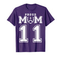 Custom Proud Football Mom Number 11 T-Shirt - Unique Graphic Men Women - T-Shirt, Sweatshirt, Hoodie