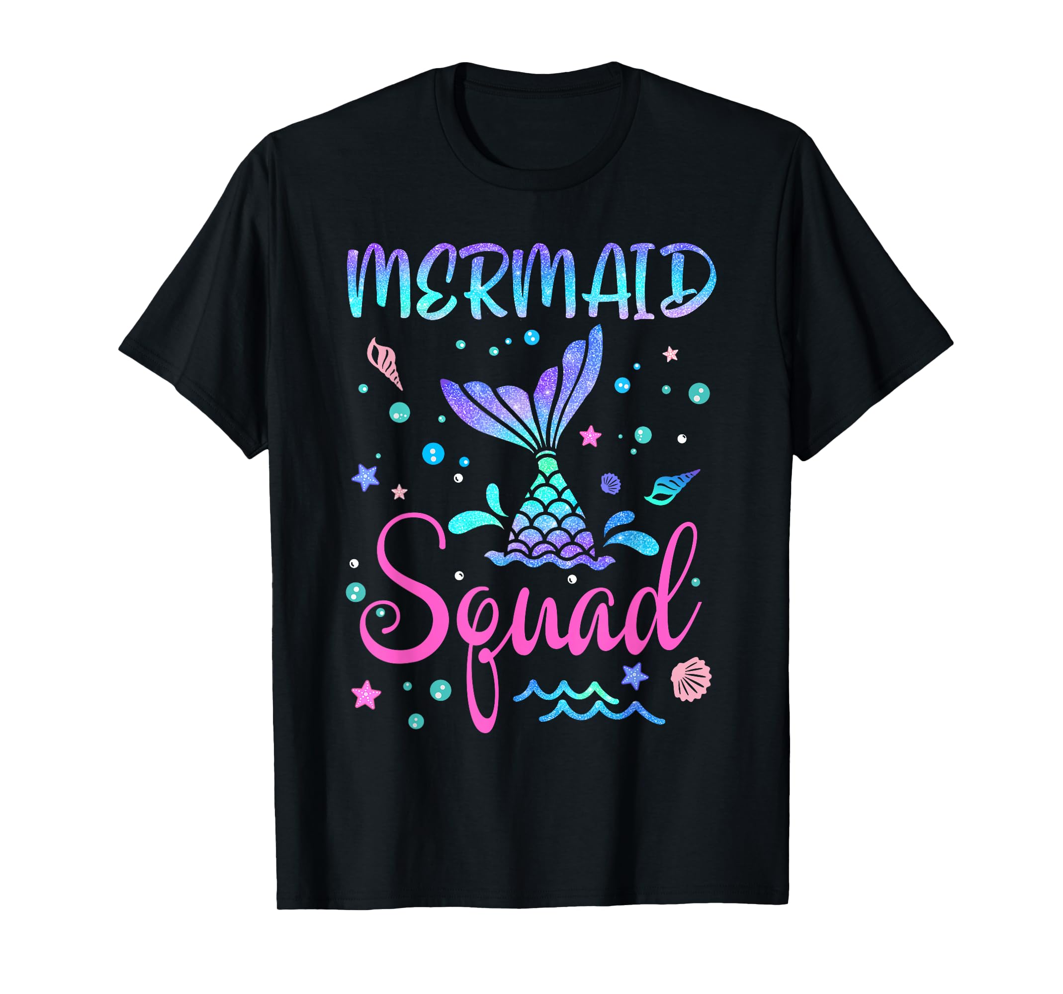 Mermaid Squad Birthday Mermaid Tail T-Shirt - Custom Art Print Unisex - T-Shirt, Sweatshirt, Hoodie