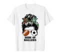 Mom Ballers Messy Bun Football Mom T-Shirt - Minimalist Print for Adults - T-Shirt, Sweatshirt, Hoodie