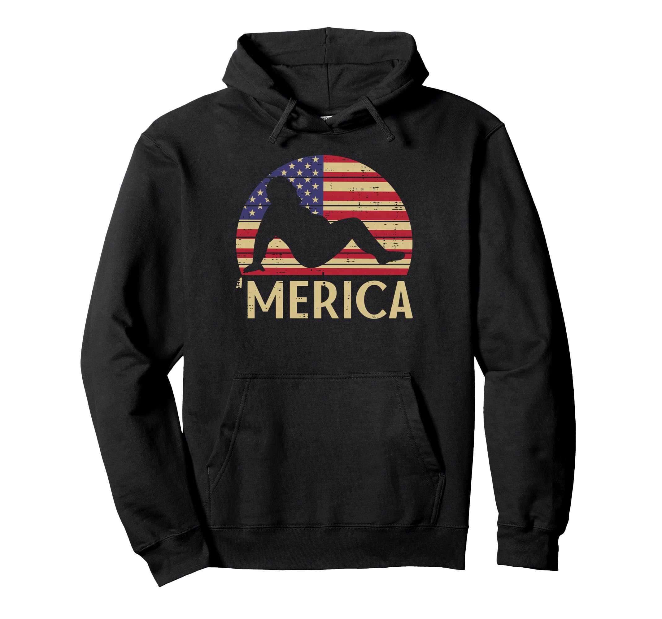4Th July Dad Bod Merica Flag Funny Hoodie - Casual Everyday Wear Unisex - T-Shirt, Sweatshirt, Hoodie