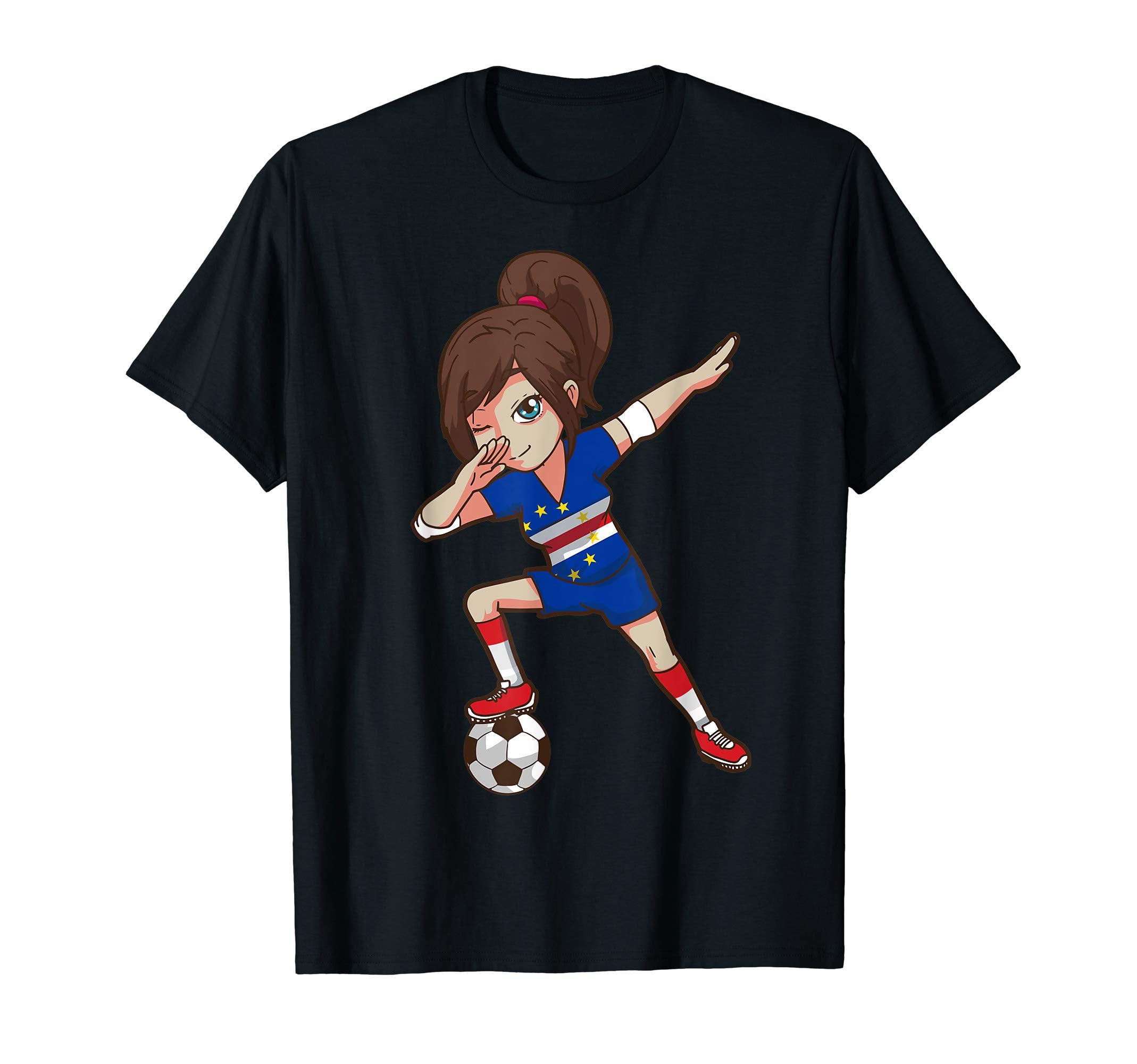 Soccer Fan Cape Verde Island Flag T-Shirt - Custom Art Print Unisex - T-Shirt, Sweatshirt, Hoodie