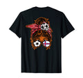 Messy Bun Hair Brown Skin Soccer Faroe T-Shirt - Graphic Print Unisex - T-Shirt, Sweatshirt, Hoodie