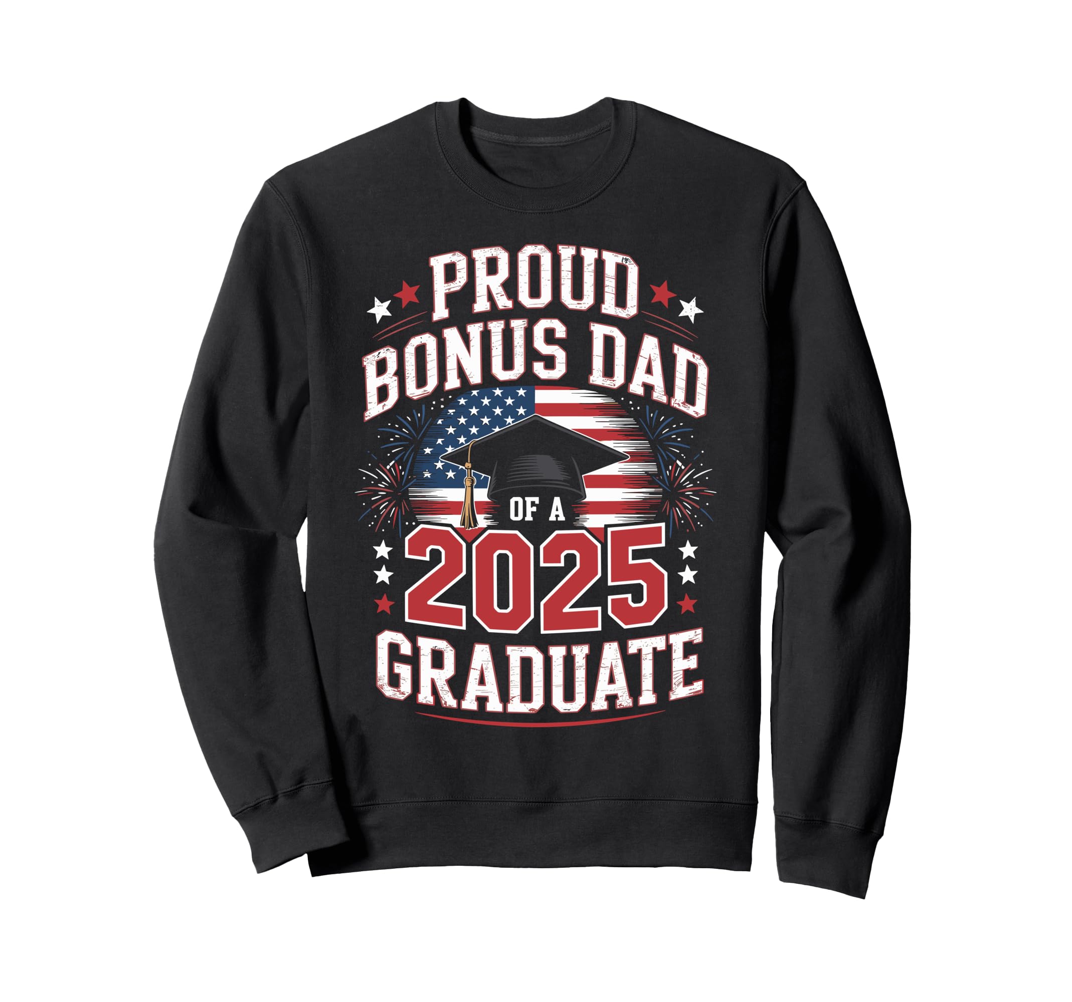 Red White Blue 2025 Graduation Party Hoodie - Graphic Print Men Women - T-Shirt, Sweatshirt, Hoodie