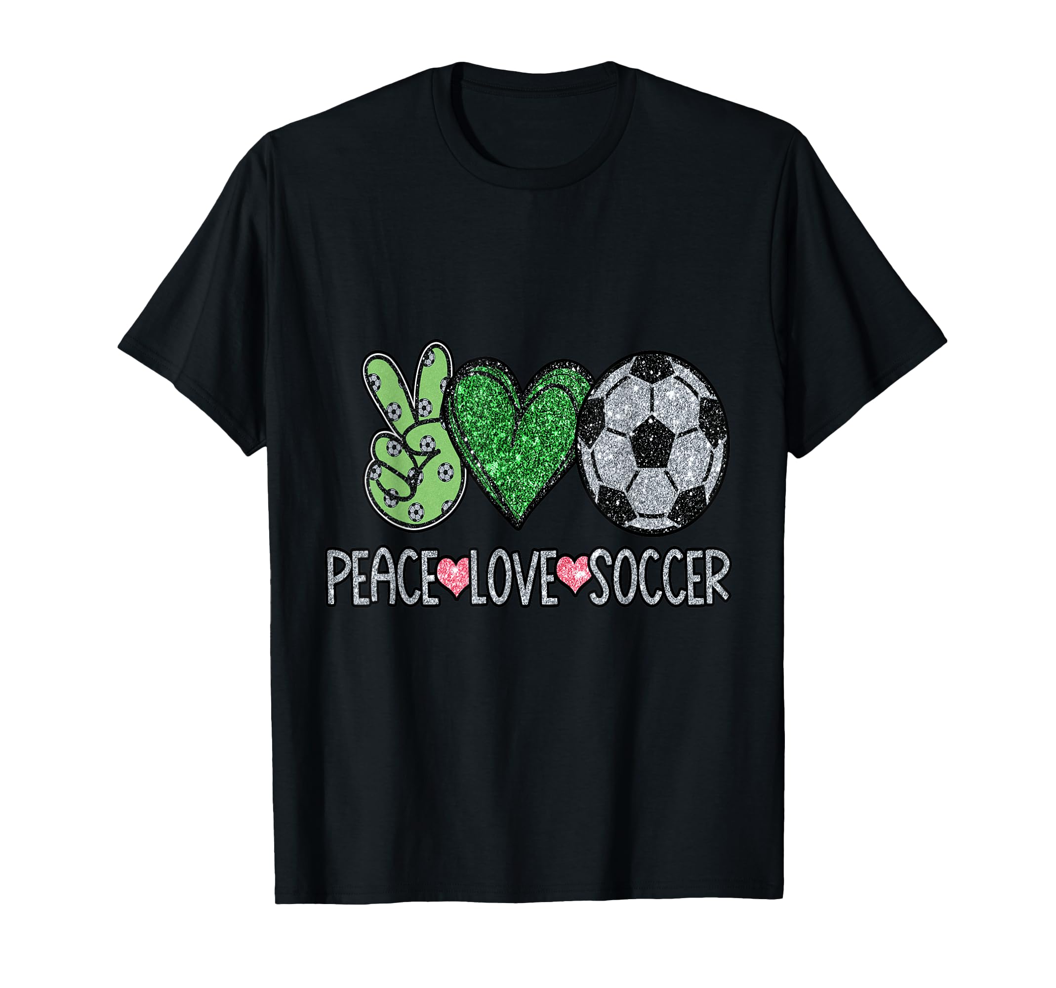 Peace Sign Love Soccer Ball Fan Soccer T-Shirt - Fun Novelty Design Unisex - T-Shirt, Sweatshirt, Hoodie