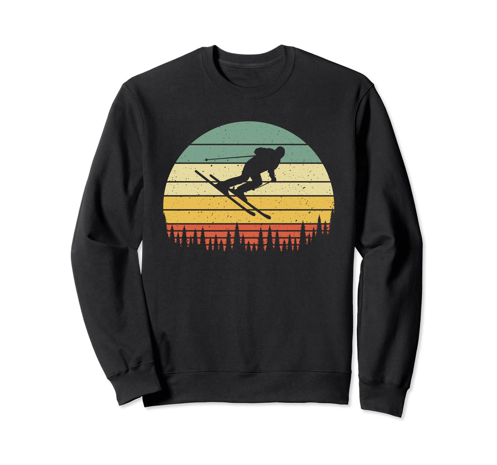 Ski Sunset Skier Skiing Dad Ski Sweatshirt - Aesthetic Graphic Unisex - T-Shirt, Sweatshirt, Hoodie