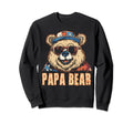 Papa Bear Fathers Day Usa Flag Best Sweatshirt - Custom Art Print Unisex - T-Shirt, Sweatshirt, Hoodie