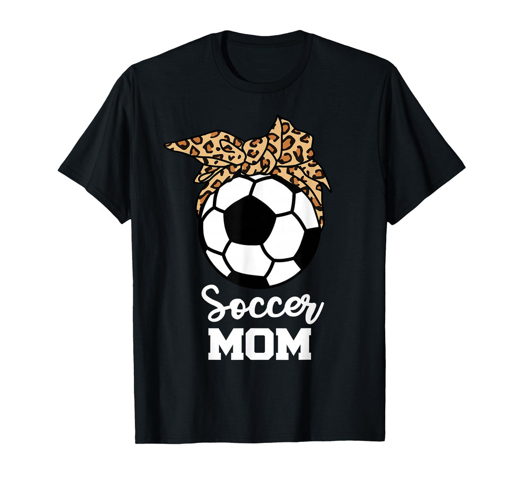 Soccer Mom Funny Soccer Player Leopard Mom T-Shirt - Unique Graphic Unisex - T-Shirt, Sweatshirt, Hoodie