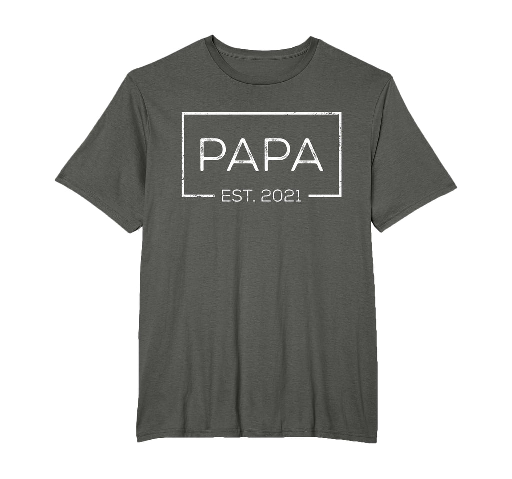 Distressed Promoted To Papa Est 2021 T-Shirt - Minimalist Print for Adults - T-Shirt, Sweatshirt, Hoodie