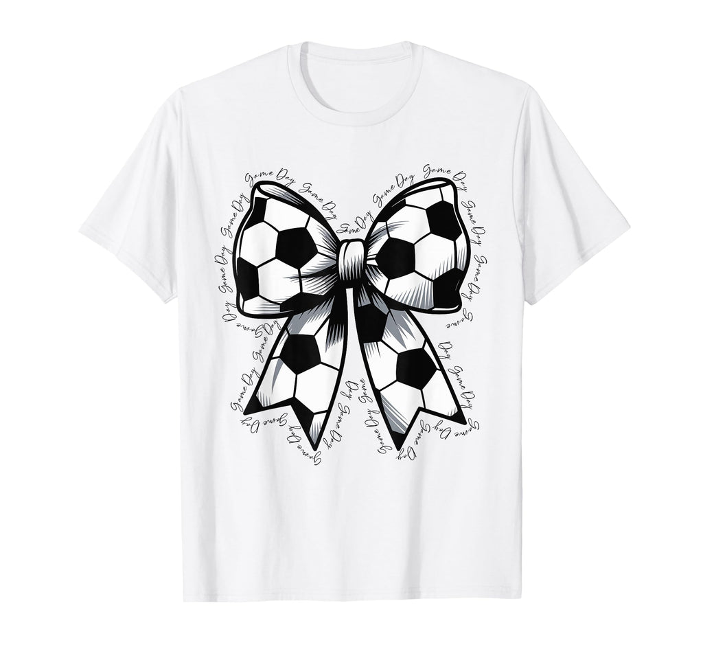 Soccer Game Day Soccer Lover Coquette Bow T-Shirt - Novelty Apparel Unisex - T-Shirt, Sweatshirt, Hoodie
