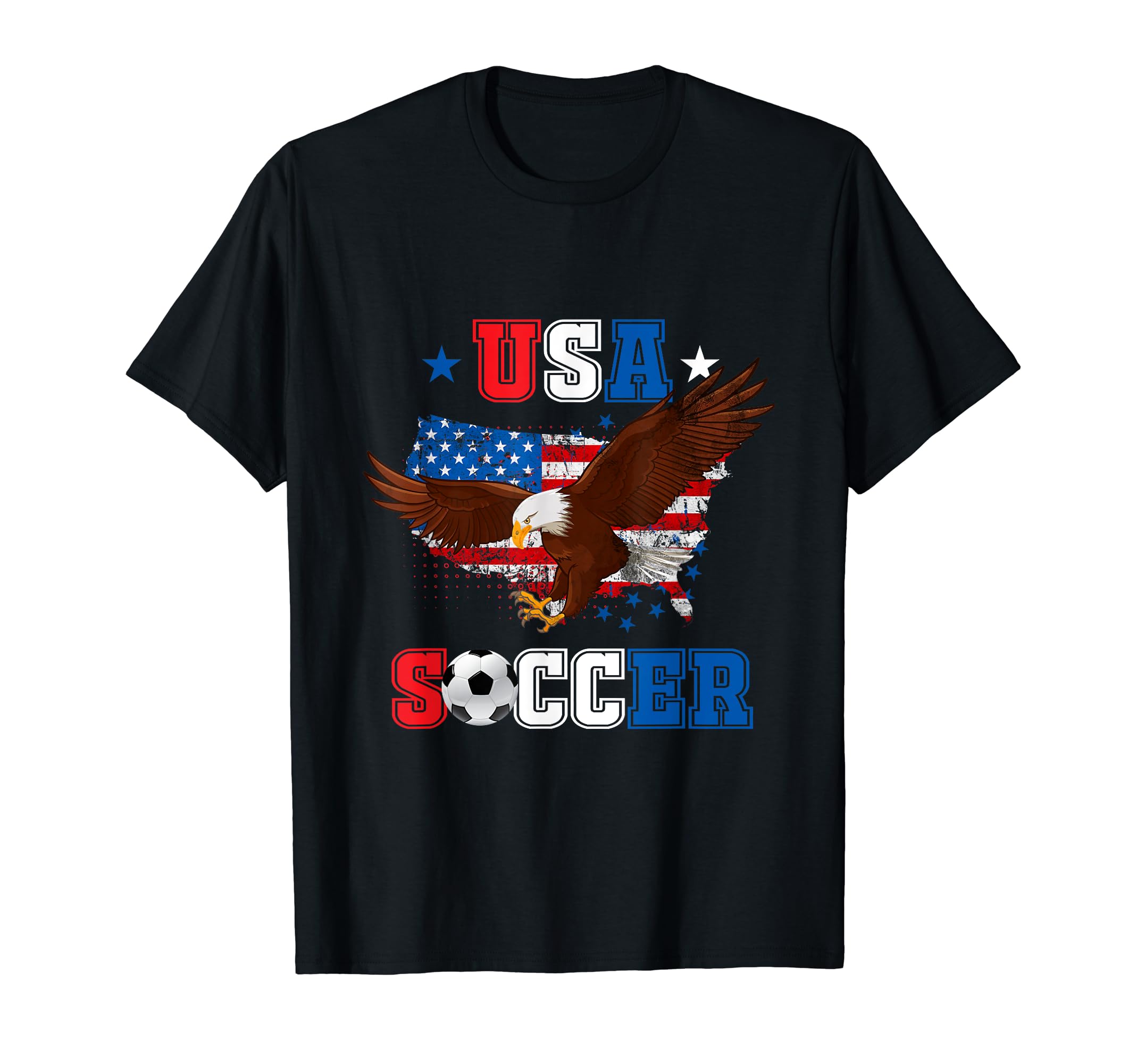 Usa Soccer Eagle Soccer Ball And Us T-Shirt - Novelty Apparel for Adults - T-Shirt, Sweatshirt, Hoodie