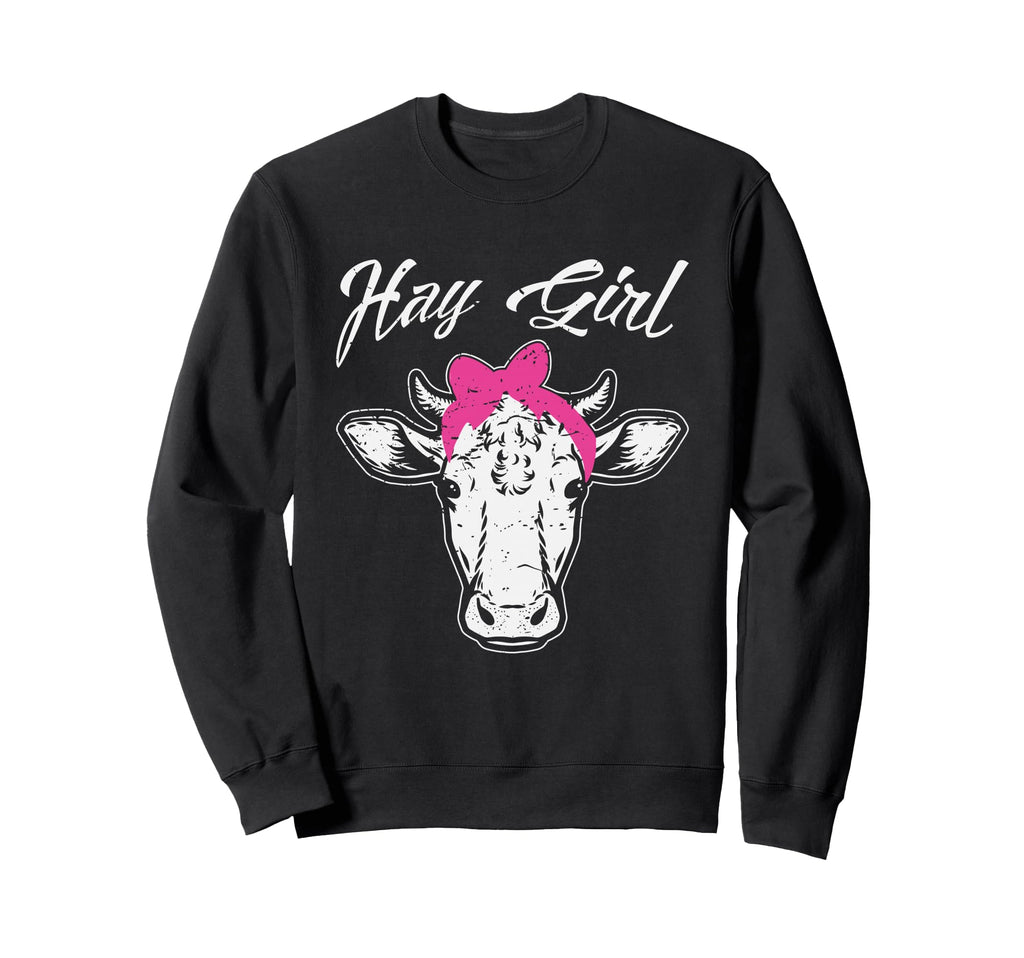 Hay Cow Farmer Gift Sweatshirt - Minimalist Print Men Women - T-Shirt, Sweatshirt, Hoodie