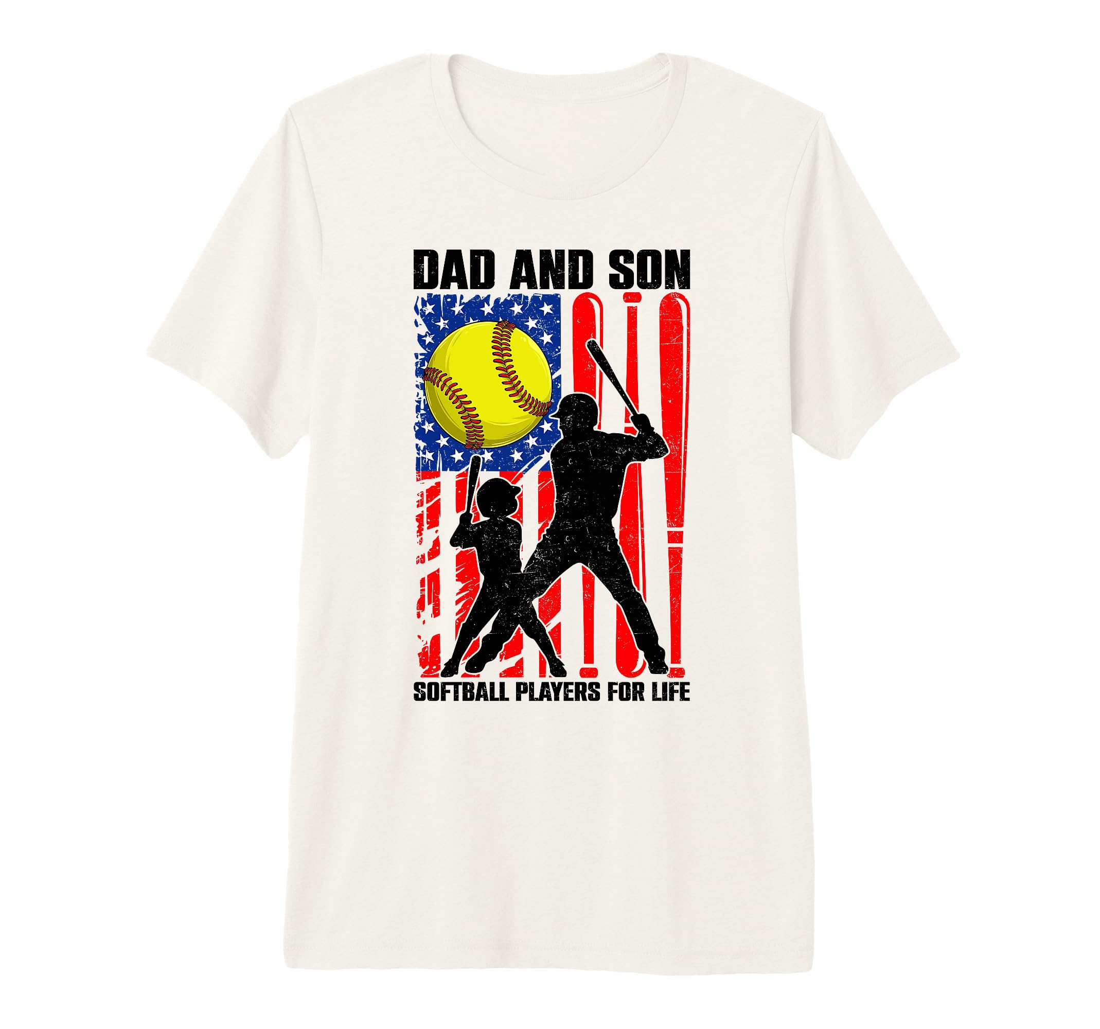 Dad Son Softball Players Life Fathers T-Shirt - Graphic Print for Adults - T-Shirt, Sweatshirt, Hoodie