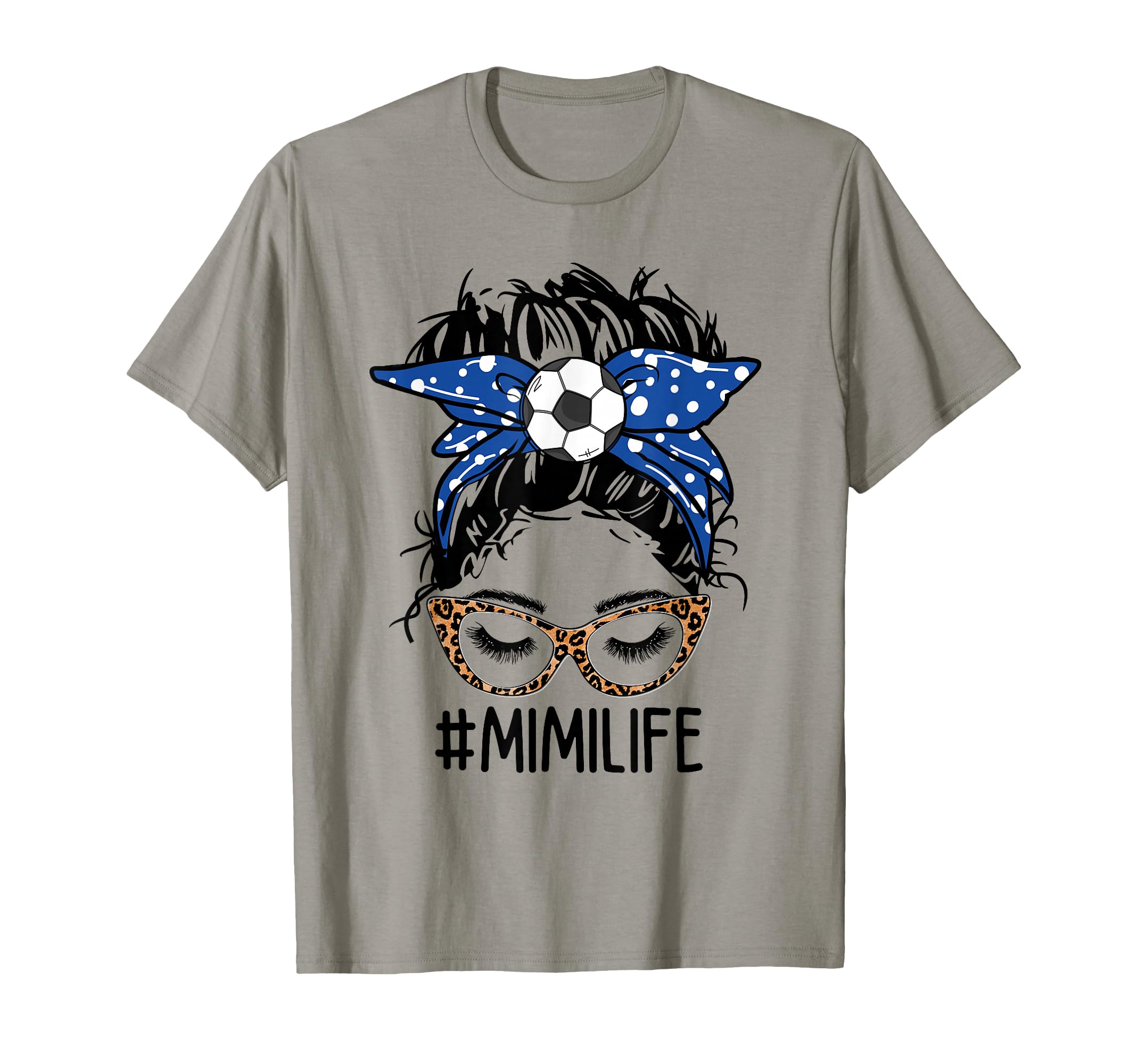 Leopard Messy Bun Soccer Mimi Game Day T-Shirt - Streetwear Style Unisex - T-Shirt, Sweatshirt, Hoodie