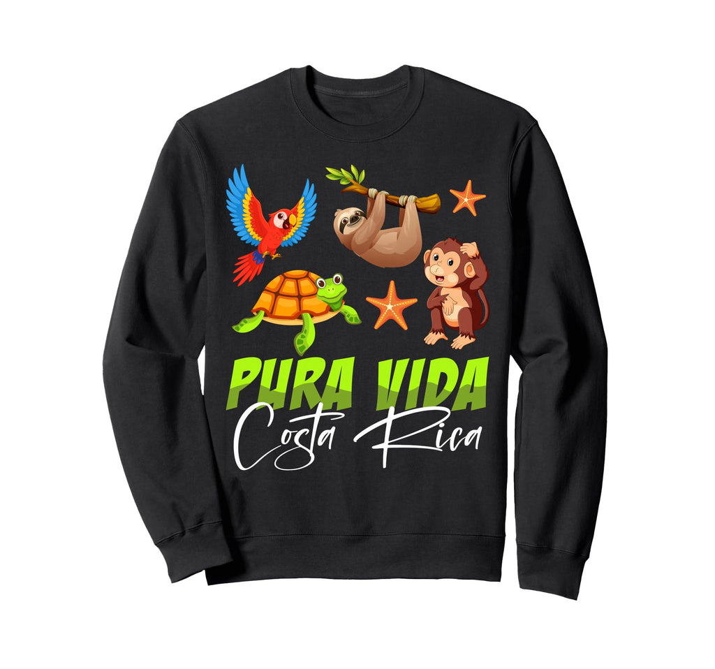 Costa Rica Parrot Sloth Turtle Sweatshirt - Fun Novelty Design Unisex - T-Shirt, Sweatshirt, Hoodie