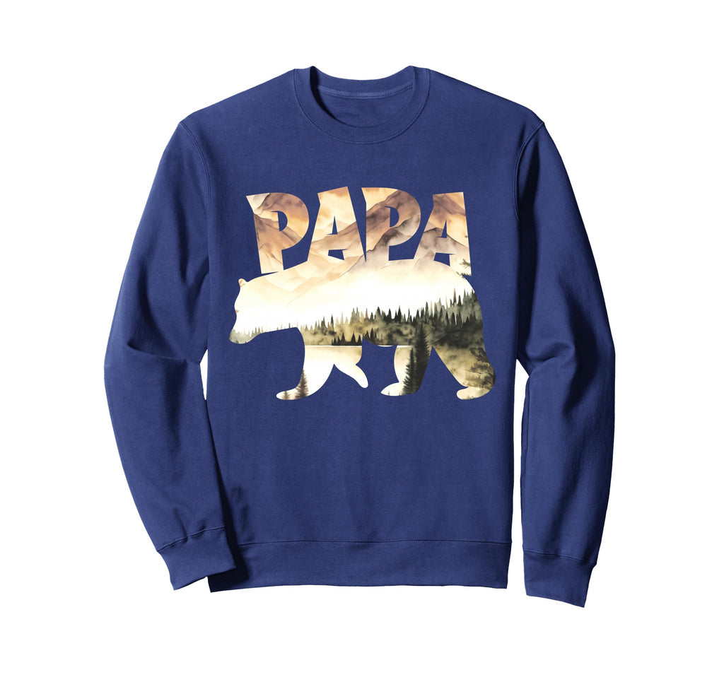 Papa Bear Forest Lake Mountain Sweatshirt - Aesthetic Graphic Men Women - T-Shirt, Sweatshirt, Hoodie