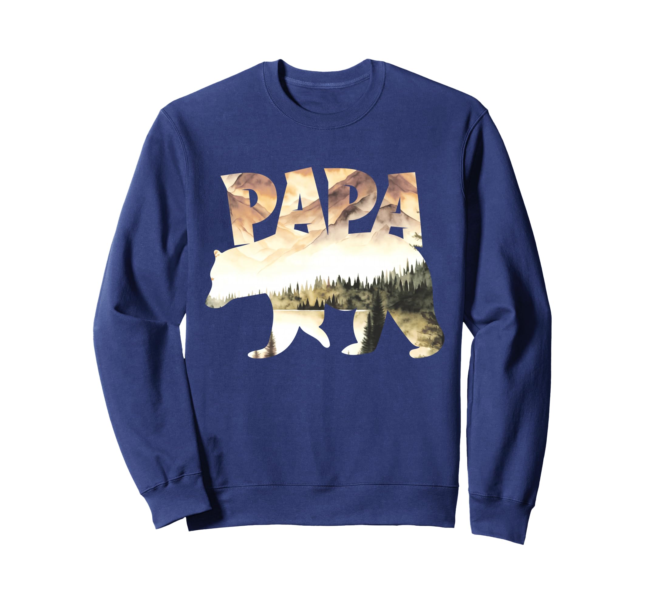 Papa Bear Forest Lake Mountain Sweatshirt - Aesthetic Graphic Men Women - T-Shirt, Sweatshirt, Hoodie