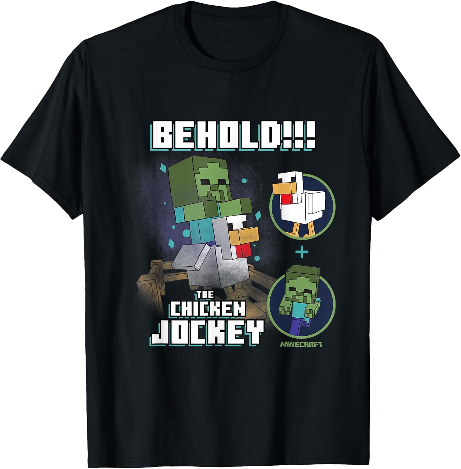 Behold The Chicken Jockey Zombie on Design - Adult & Kids T-Shirts, Sweatshirts & Hoodies apparel design preview 1