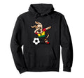 Dabbing Dog Ghana Soccer Fans Jersey Hoodie - Aesthetic Graphic Unisex - T-Shirt, Sweatshirt, Hoodie