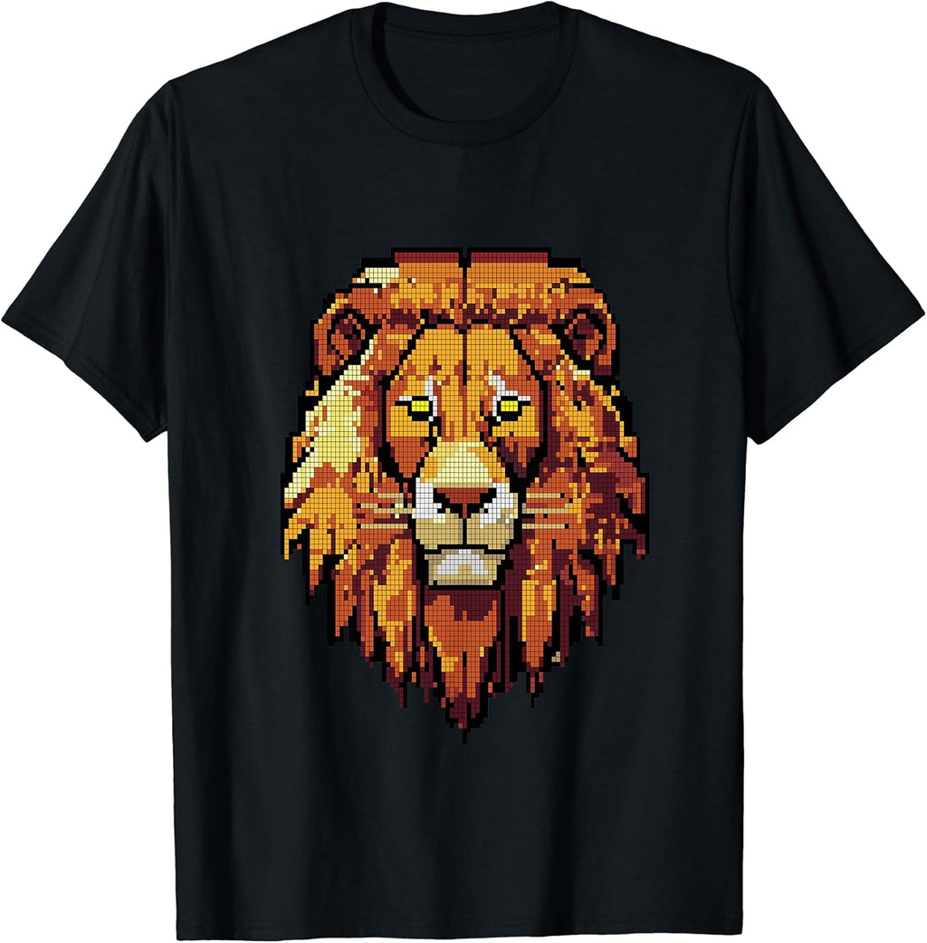 Pixel Art Lion, Spirit Animal, Mane, Wildlife - Adult & Kids T-Shirts, Sweatshirts & Hoodies apparel design preview 1