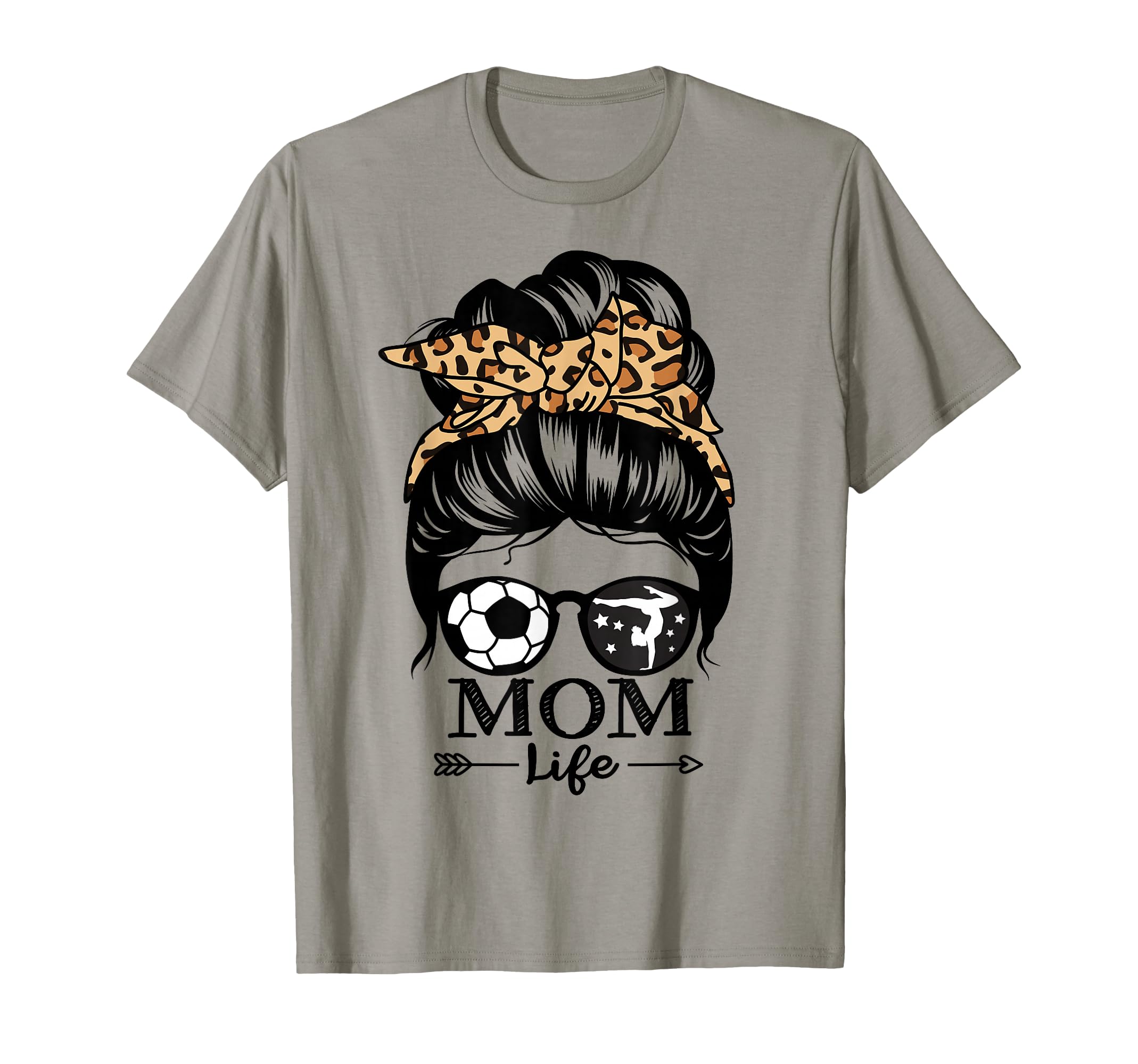 Mom Life Messy Bun Hair Funny T-Shirt - Fun Novelty Design for Adults - T-Shirt, Sweatshirt, Hoodie