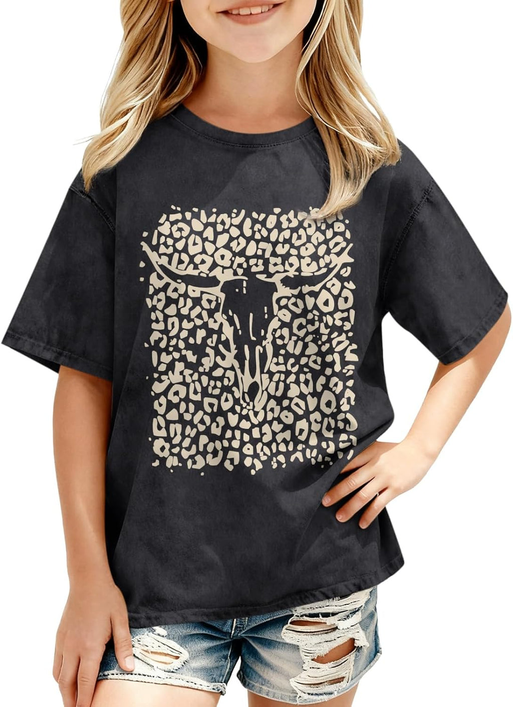 Girls Western Cowgirl Boho Cow Skull for Kids Country - Adult & Kids T-Shirts, Sweatshirts & Hoodies apparel design preview 1