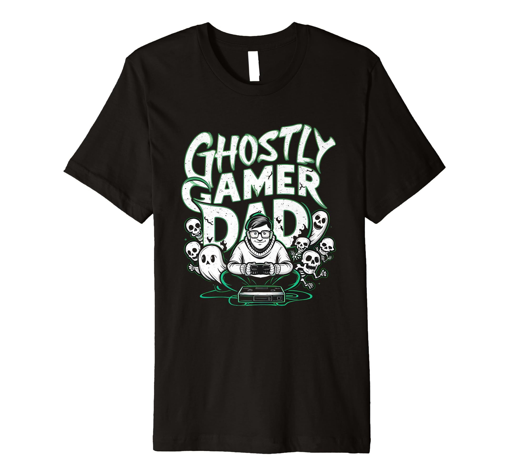 Halloween Ghostly Gamer Dad T-Shirt - Novelty Apparel for Adults - T-Shirt, Sweatshirt, Hoodie