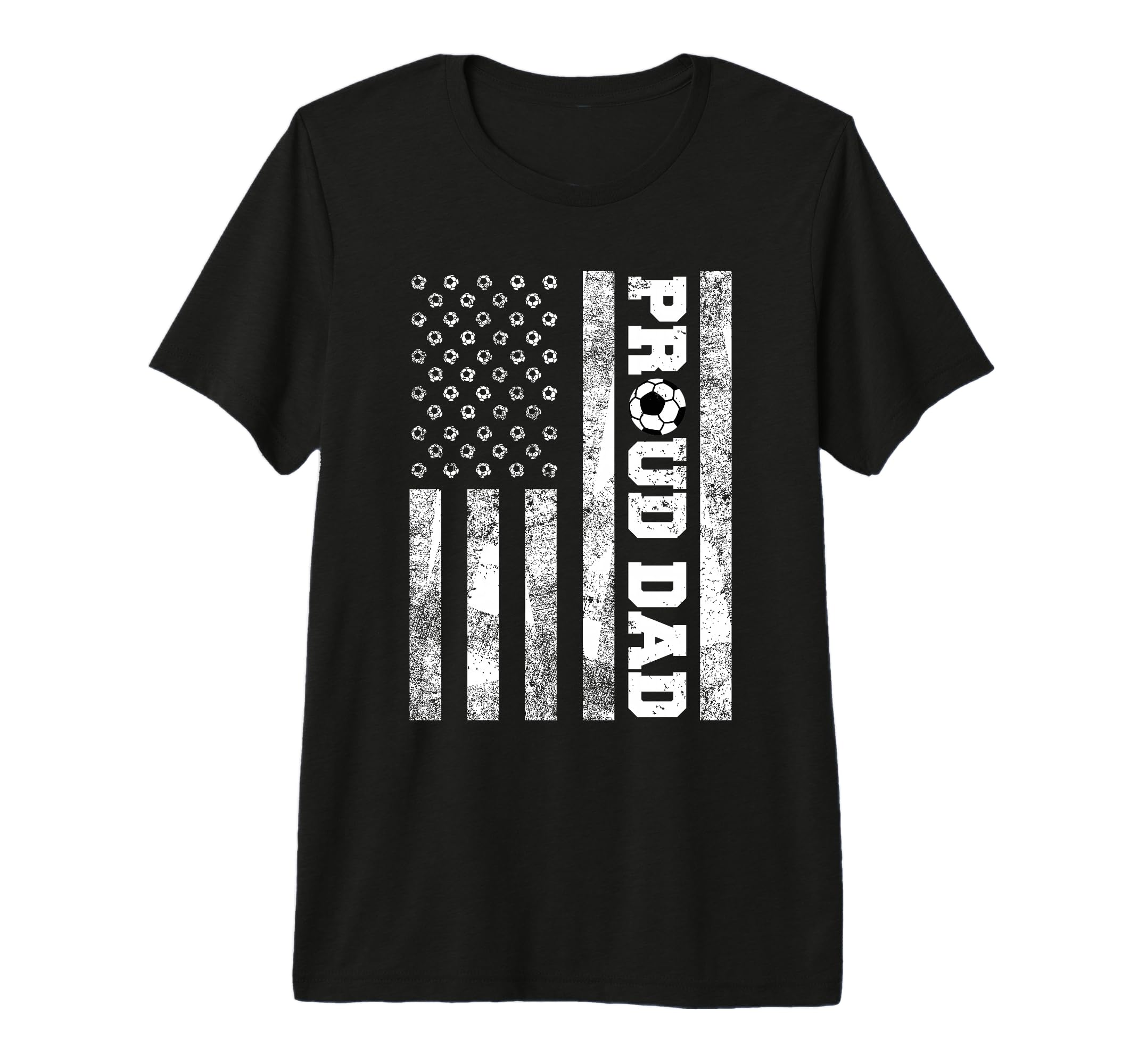 Mens Proud Dad American Distressed T-Shirt - Custom Art Print for Adults - T-Shirt, Sweatshirt, Hoodie
