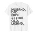 Husband Dad Papa 41 Year Old Legend T-Shirt - Minimalist Print Men Women - T-Shirt, Sweatshirt, Hoodie