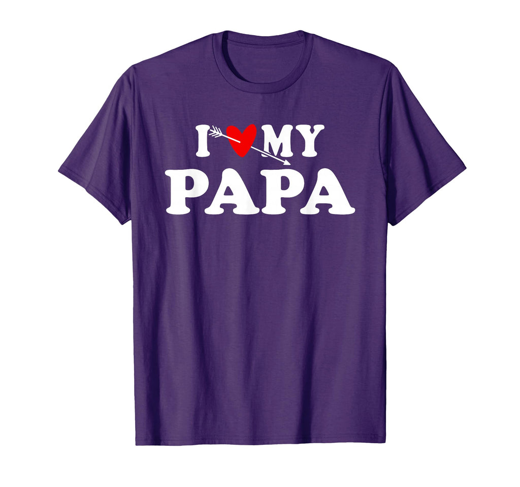 I Love My Papa Heart Fathers Day Wear T-Shirt - Unique Graphic for Adults - T-Shirt, Sweatshirt, Hoodie