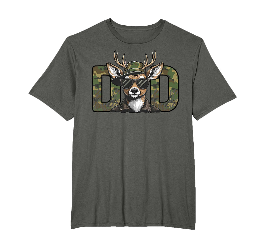 Mens Hunter Dad Camo Deer Hunting T-Shirt - Minimalist Print for Adults - T-Shirt, Sweatshirt, Hoodie