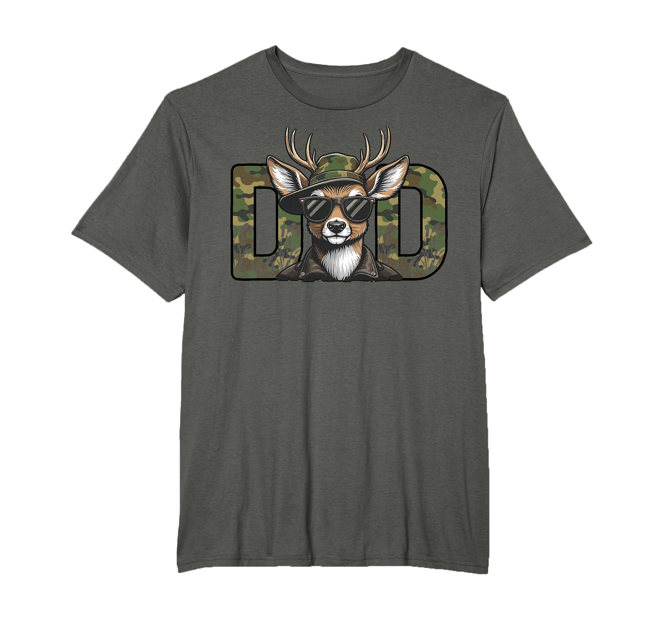 Mens Hunter Dad Camo Deer Hunting T-Shirt - Minimalist Print for Adults - T-Shirt, Sweatshirt, Hoodie