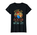 Rockin Soccer Mom Life Flower Soccer T-Shirt - Aesthetic Graphic Men Women - T-Shirt, Sweatshirt, Hoodie