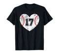 Baseball Heart Player 17 Baseball Mom T-Shirt - Novelty Apparel for Adults - T-Shirt, Sweatshirt, Hoodie