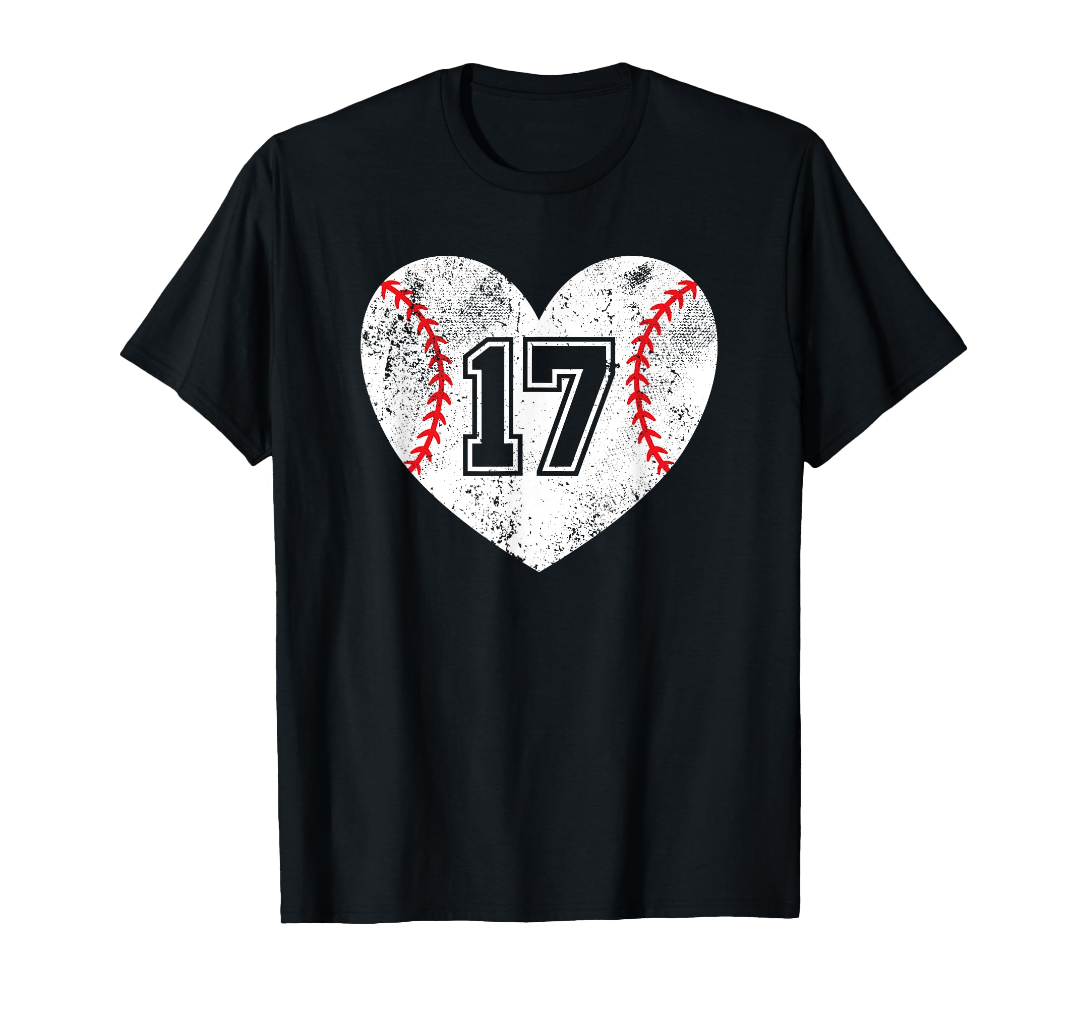 Baseball Heart Player 17 Baseball Mom T-Shirt - Novelty Apparel for Adults - T-Shirt, Sweatshirt, Hoodie