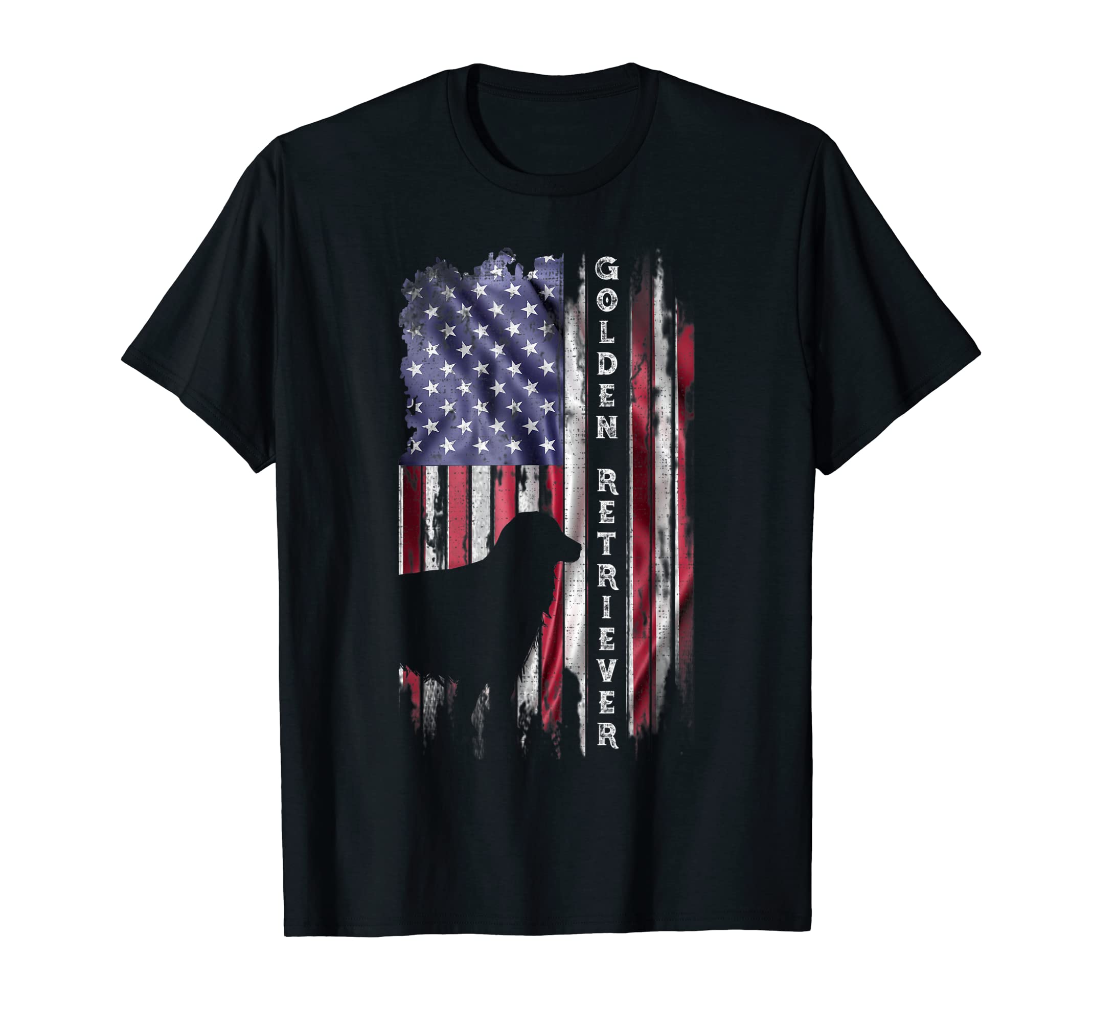 Usa American Flag Golden Retriever Lover T-Shirt - Graphic Print Unisex - T-Shirt, Sweatshirt, Hoodie