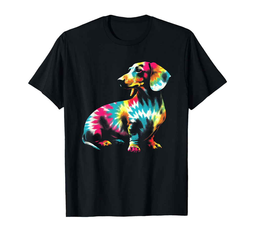 Dachshund Tie Dye Dachshund Dog T-Shirt - Fun Novelty Design for Adults - T-Shirt, Sweatshirt, Hoodie