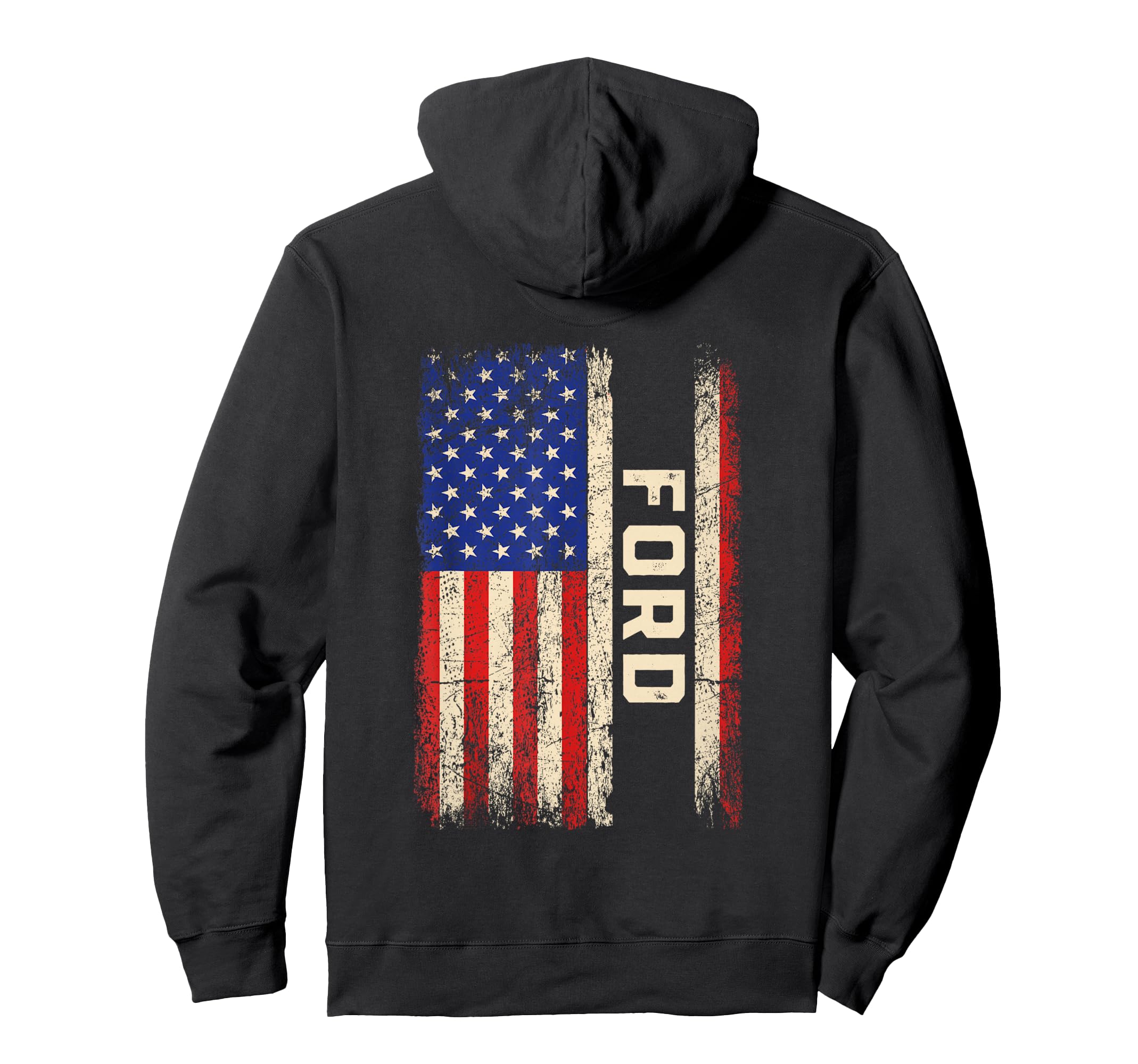 Ford Last Name Ford Name American Flag Hoodie - Novelty Apparel for Adults - T-Shirt, Sweatshirt, Hoodie